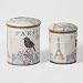 Produktbild SoBuy® 2er Set Ottomane, Aufbewahrungstonne mit Deckel, Sitzbox, Kinderbox, Fußhocker, Paris, FSS59