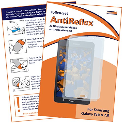 2 x mumbi Displayschutzfolie für Samsung Galaxy Tab A 2016 (7 Zoll) 17,8 cm Schutzfolie AntiReflex matt (nur für Tab A 7.0 OHNE Telefonfunktion)
