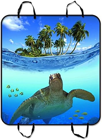 Custom Underwater Sea Turtle Pet Seat Car Cover,Texas Star Dog Car Seat Hammock Car Seat Mat Cargo Mat 54 X 60 Inches