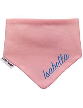 Baby Halstuch / Dreieckstuch Hellrosa mit Name bestickt