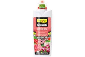 Flower - Fertilizante Líquido Geranios | Desarrollo y Floración Fuertes | Bioestimulante con Aminoácidos Naturales | 1000 ml, Abono Líquido, 10.5x6.2x28.5 cm