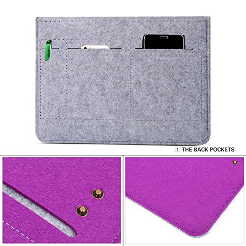 YESSBON 13,3 Zoll Macbook Air/Pro Retina Schönem Filz Sleeve Filztasche Hülle Ultrabook Laptop Tasche Notebook-Taschen Speziell für 13,3 Apple Macbook Pro Retina und Macbook Air Zoll entworfen – Grau& Blaurot - 4