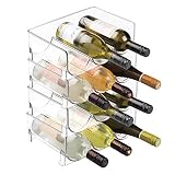DIMENSIONES: Con un tamaño de 29,21 cm x 20,32 cm x 10,16 cm este botellero apilable se adapta a cualquier zona de su hogar incluido encima del frigorífico, ocupando poco espacio y siendo funcional.