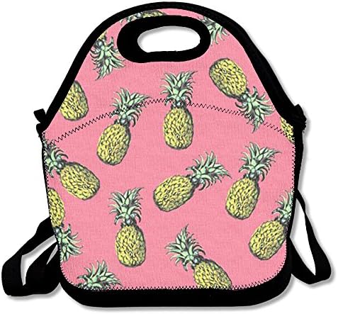 Xiisxin Pineapple Lunch Tote Bag - Large &amp; Thick Insulated Tote - Suit For Men Women Kids