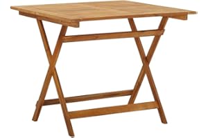 vidaXL Tavolo da Giardino Pieghevole 90x90x75 cm in Massello d'Acacia