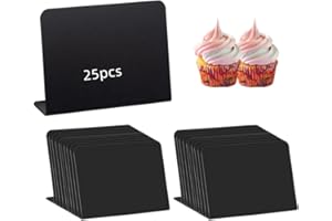 NAISFEI 25 Klein Mini Kreidetafeln zum Beschriften Preisschilder Aufsteller für Bäckerei, Namensschild für Hochzeit, Tischkarte 7.5 x 10cm (L Form)