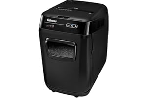 Fellowes AutoMax 200C - Destructora trituradora automática de Papel, destruye hasta 200 Hojas (10 manualmente), Corte en partículas, para 3-5 usuarios, Ultra-silenciosa
