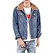 Produktbild Amphia - Gefütterte Herrenjacke aus Baumwolle - Herren Denim Patchwork Pullover Langarm Sweatshirt Tops Bluse Outwear Mantel