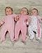 The Essential One - 3 Pack Baby Girl Pink Sleepsuits - ESS125