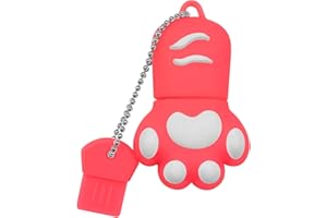 DONWEI Chiavetta USB,128GB Pen Drive USB 2.0,Mini Flash Drive Adorabile,USB Stick ad Alta Capacità,Creativo Penna USB Con Zampa di Gatto,Memory Stick-Rosa