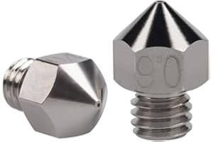 POLISI3D 2 boquillas MK8 plateadas resistentes al desgaste duraderas antiadherentes 0,6 mm para Creality CR-10 Ender 3 Pro Ender 5, CraftBot, BQ Witbox, BQ Prusa I3 Hephestos 3D uso de impresora (2 x 0,6)