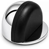 Yarımay Yapışkanlı Kapı Kolu Stoperi, Metal Kapı Tamponu, Koruyucu Kapı Durdurucu (5, Krom)