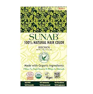 Sunab 100% Natural Brown Hair Color (USDA Organic & Eco-Cert Certified)