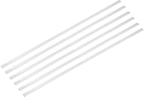 sourcing map 6 Pcs Square Aluminum Flat Bar, 1/32" (1mm) Thick x 3/8" (10mm) Width x 16" (406.4mm) Long 6061 Aluminum Flat Plate Solid New Mill Stock Silver for Industrial Building