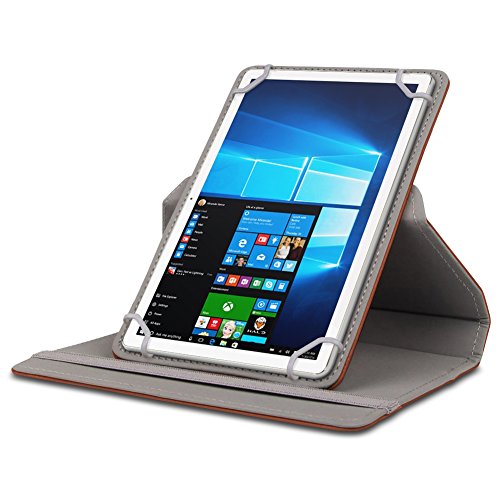 Universal Tablet Tasche mit Ständerfunktion Hülle für 10 – 10.1 Zoll Tablet von NA-Commerce Schutztasche Schutzhülle Stand Tasche Etui Cover Case hochwertige Leder-Optik Farbauswahl 360° drehbar, Farben:Braun - 3