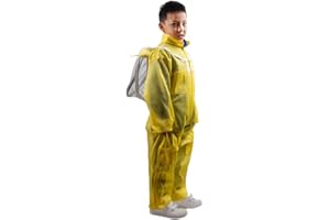 ZffXH 130-150 cm Combinaison d'apiculture ventilée intégrale pour Enfants - en Coton - avec Voile de Protection