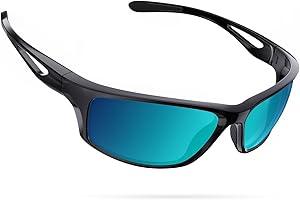 CHEREEKI Lunettes de vélo, pour homme et femme, TR90, monture incassable, polarisées, avec protection UV400, pour cyclisme, golf, baseball, course, randonnée, pêche