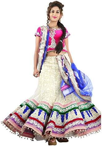 Aagaman Fashions Indian Traditional Ethnic Women's Awesome Flared Patterned Wedding Wear Net Lehenga Choli