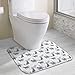 Produktbild Hoklcvd Grey Wolf Pattern U-Shaped Toilet Floor Rug Non-Slip Toilet Carpets Shower Mat