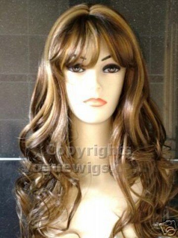 Forever Young - 12B/149B, Parrucca con capelli lunghi, castano con meches bionde, incl. cuffia