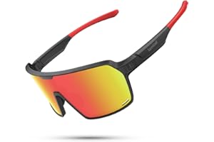 ‎LAMICALL Lamicall XL Fahrradbrille Herren, Schnelle Brille Damen - [29g TR-90 Ultraleicht] Polarisiert Sportbrille Fahrrad mit Verstellbaren Nasenpad & Bügel, UV400 Laufbrille Sonnenbrille für Fahrrad/Laufen