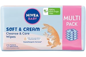 NIVEA BABY Chusteczki Biodegradowalne Soft & Cream Opakowanie Ekonomiczne, 4x 57pcs