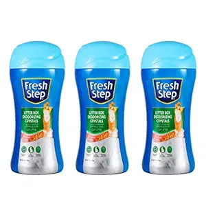 Fresh Step Cat Litter Crystals in Summer Breeze | Cat Litter Box Deodorizer, 15 Ounces - 3 Pack
