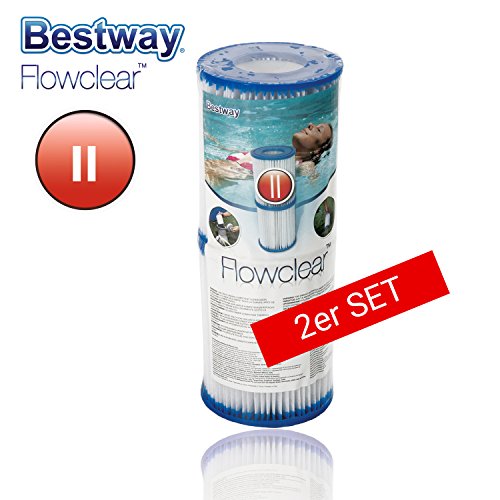 58094, Filterkartuschen Gr.II Ø 10,6 cm x H 13,6 cm, 2er Set, Pool Familienpool Kinderpool Planschbecken Schwimmbecken Swimming
