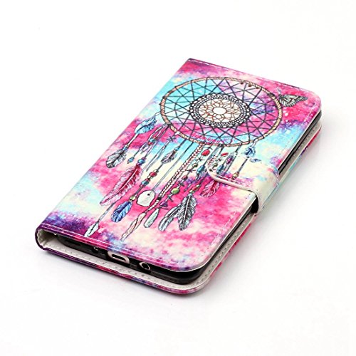 Samsung Galaxy J7 2016 Hülle,Galaxy J710 Lederhülle,Beddouuk Blume und Schmetterling Muster Design PU Leder Flip Cover Wallet Case Brieftasche mit Standfunktion Karteneinschub und Magnetverschluß,Folio Bookstyle Innere Weich Case Handytasche Schutz Etui Schale für Samsung Galaxy J7 2016/J710-Dreamcatcher - 3
