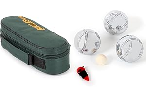 SPORTSIDE - Sacoche 3 Boules De Pétanque - Jeu d'Adresse et de Plein Air - Jeu de Boule - Triplette - 040021 - Métal - Acier - 22 cm - Article de Sport