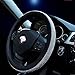Produktbild YAYUE Auto Lenkradbezug , 38CM 15 "Universal PU-Leder DAD Diamant Vier Jahreszeiten Steering Abdeckung Wrap glänzend Strass Autolenkradabdeckung für Mädchen-Frauen , black