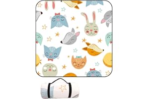 DOTBUY-SHOP Picnic Blanket, Waterproof, Camping Blanket, Beach Blanket, Heat-Insulated, Machine Washable, Foldable Picnic Mat, for Outdoor, Beach, Camping, Hiking, Excursions (Zoo, 150 x 100 cm)