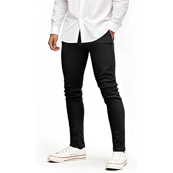 ETHANOL Men's Slim-Fit Straight Leg Pants - Comfort Stretch Fabric, 5 Pockets (32W X 32L)