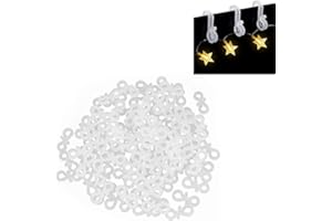 OTTYMO Gutter Hooks, 100 Pcs Christmas Light Clips, Outdoor Plastic S Clip Hooks, Mini Gutter Hang Hooks, Reusable Plastic Gutter Light Clips for Xmas Icicle Fairy String Lights Decoration-White