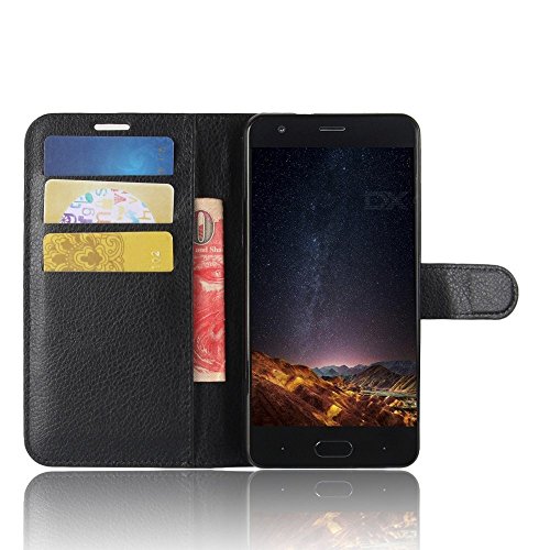 PREVOA Funda para DOOGEE X20   X20L - Funda de PU Cuero Leather con Ranuras para Tarjetas y Billetes Carcasa de Excelente Resistencia y Silicone TPU Parachoque - Negro
