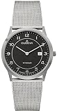 Dugena Herren Armbanduhr Modena XL Titan 38mm silber/schwarz
