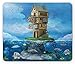 Produktbild WYICPLO Cartoon Mouse Pad, Fantasy Fisherman House Fairytale Underwater Life Fishes Coral Cloudy Sky, Standard Size Rectangle Non-Slip Rubber Mousepad, Blue Brown Green