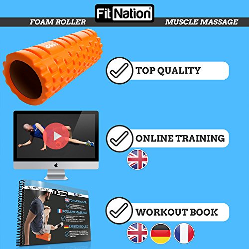 Fit Nation Faszienrolle – Foam Roller Set zur Selbstmassage mit Übungsbuch – Sport Massagerolle Für Anfänger, Profis, Damen & Herren - 2