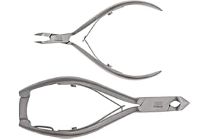 RHEIN INSTRUMENTE Nagelzange - Maniküre Set- Podologie Instrumente- 2-teilig - Nagelzangen Set- Fußpflegeinstrumente- 1 x Nagelzange/Kopfschneider + 1 x Hautzange- rostfreier Edelstahl- mit Schutzkappen