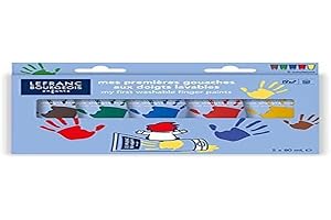 Lefranc Bourgeois - Mes premières gouaches aux doigts lavables pour enfants - 5 tubes de 80ml