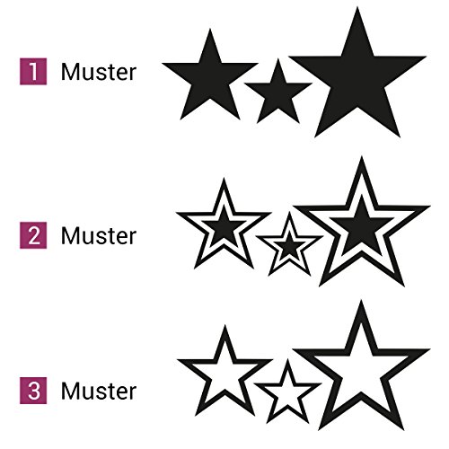 Wandkings Wandtattoo „Sterne“ – 3 Stück im Set – verschiedene Motive und Farben wählbar – MOTIV 1 / Farbe WEIß - 4