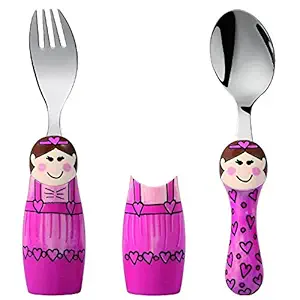 Eat4Fun Duo Kids Stainless Steel Cutlery Set, Astronaut, Multi Color