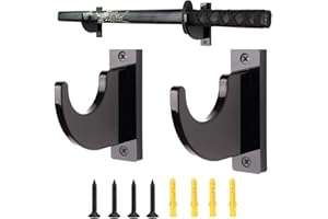 NHQZ NHQ Lichtschwert Wandhalterung,Schwerthalter Wand,Lichtschwert Halterung,Katana Wandhalterung,Horizontaler Ausstellungsstückständer für jedes Lichtschwert,Messer(1 Paar Schwarz)