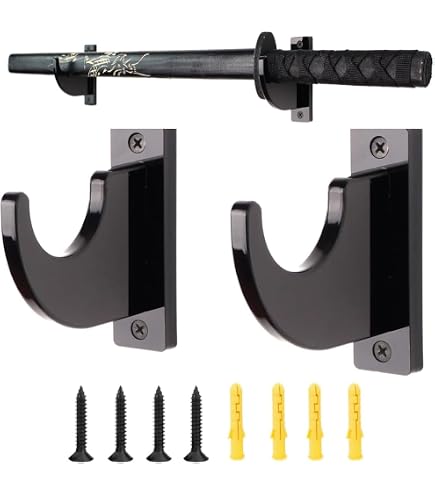 Supporto Parete Per Katana Stile Bagua - Espositore Velluto Rosso Per Spade Samurai