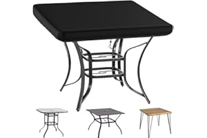 NOMIOU Cubiertas de Mesa de jardín Impermeables para Mesa Auxiliar de café para Patio al Aire Libre para Muebles de jardín al Aire Libre, para Mesa de Bistro Mahjong (92 x 92 x 16 cm)