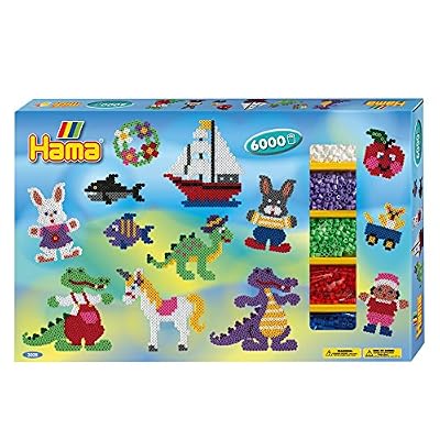 Hama - 3028 - Loisirs Créatifs - Boîte Grand Modèle Perles à Repasser - Taille Midi - Boîte Cadeau Géante