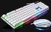 Produktbild WEILIVE Creative Computer Beleuchtete Tastatur Maus Set verdrahtete USB Licht Tastatur und Maus Set (weiß)