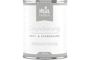 miafarben Grundierung – Haft- und Sperrgrund für Holz & mehr – ideale Vorbereitung für Kreidefarbe & Lack – weiß, wasserbasiert, isolierend (750ml)
