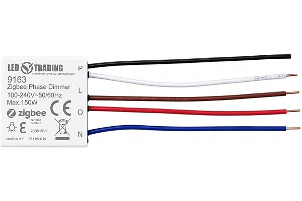 ZigBee 3,0 infällda moduler dimmer, 1 kanal för 230 V max. 150 W LED med knapp/strömbrytaranslutning fasavsnitt dimbara lampor, transformatorer och lampor (mikrodimmer)