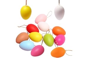 Csirnto 24 Pezzi Uova di Pasqua Plastica Uova Easter Egg Uova di Plastica Uova di Pasqua Decorative Decorazioni Pasquali Uova di Plastica Colorate Uova Finte Plastica Uova Finte Gallina